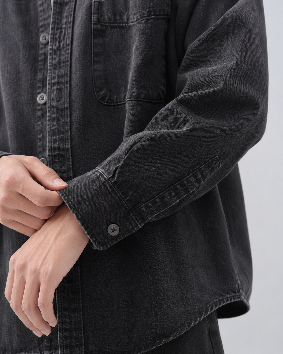 Overshirt Uomo in Denim Lavato