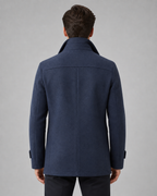 Cappotto Uomo Sartoriale in Lana con Collo Alto e Inserto Zip