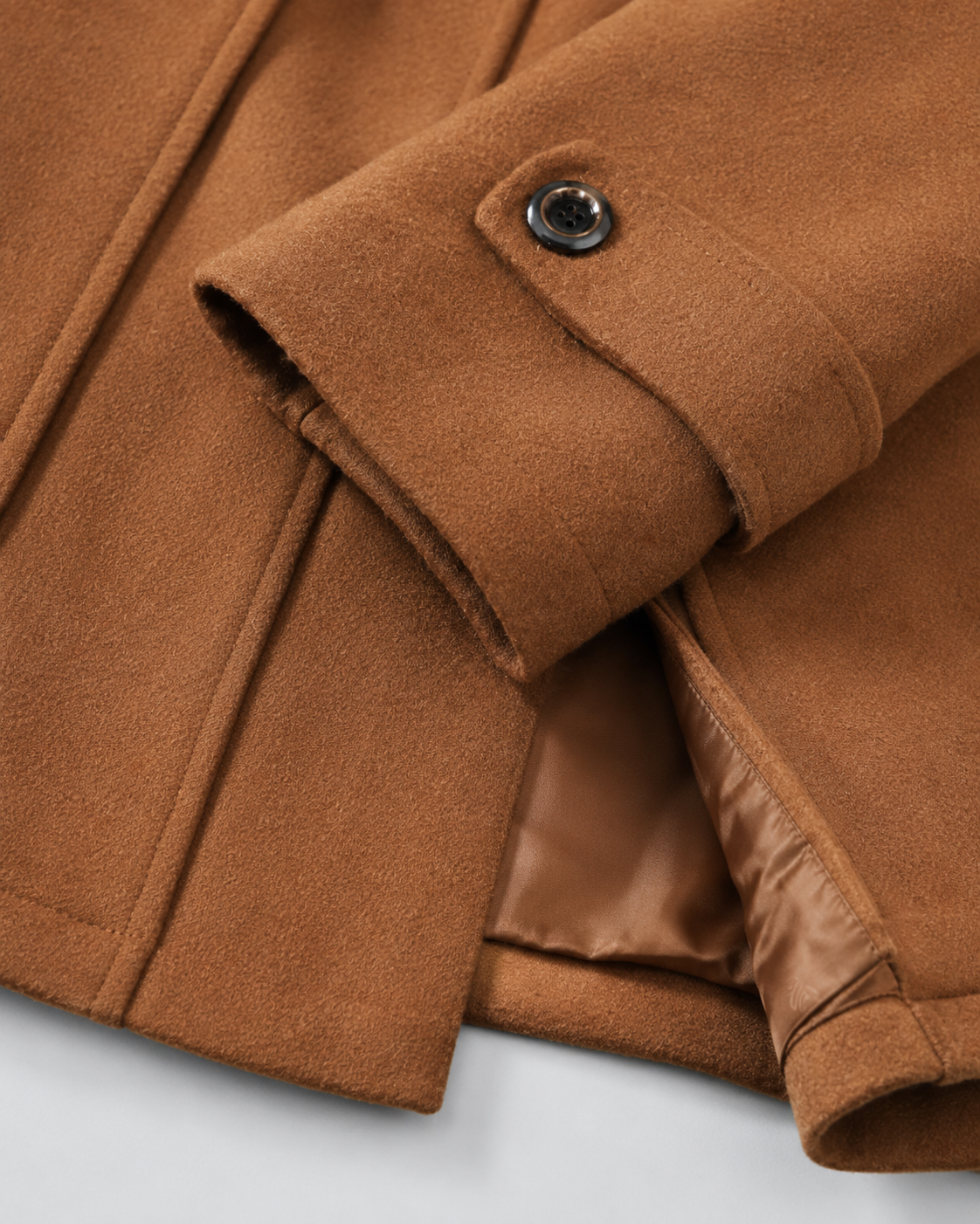 Cappotto Uomo Sartoriale in Lana con Collo Alto e Inserto Zip