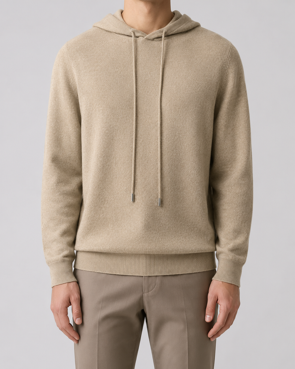 Felpa Uomo in Maglia di Lana con Cappuccio