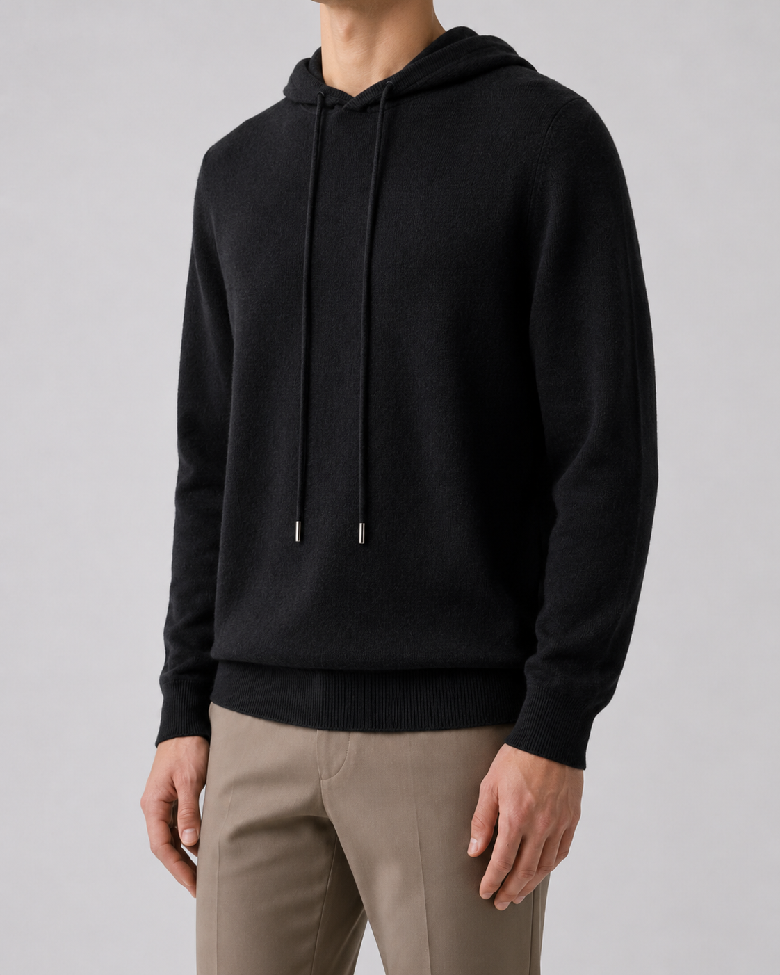 Felpa Uomo in Maglia di Lana con Cappuccio