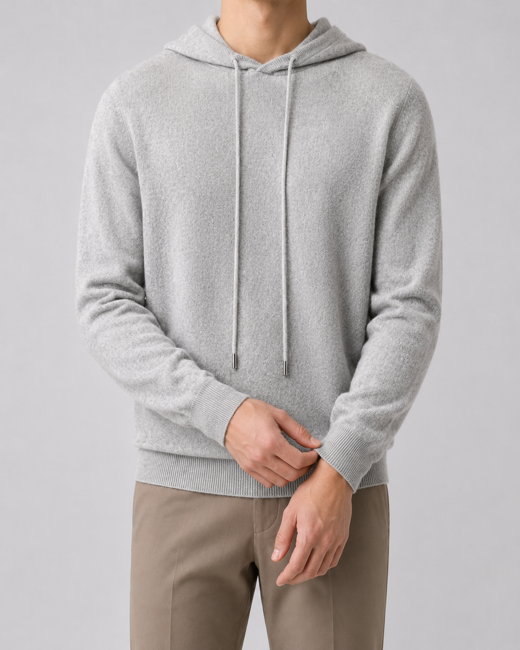 Felpa Uomo in Maglia di Lana con Cappuccio