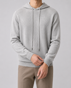 Felpa Uomo in Maglia di Lana con Cappuccio