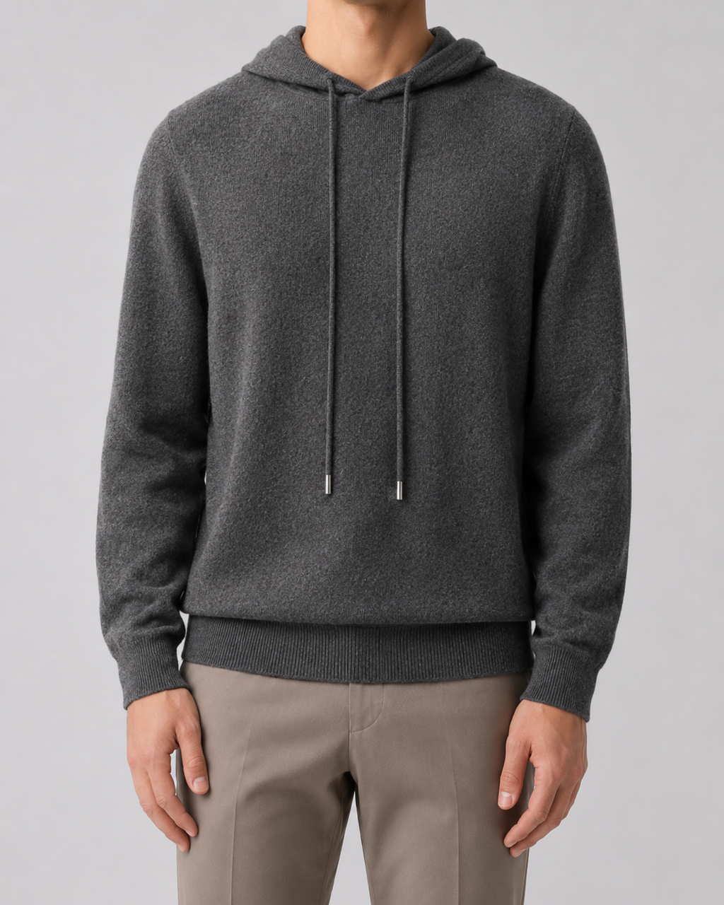 Felpa Uomo in Maglia di Lana con Cappuccio