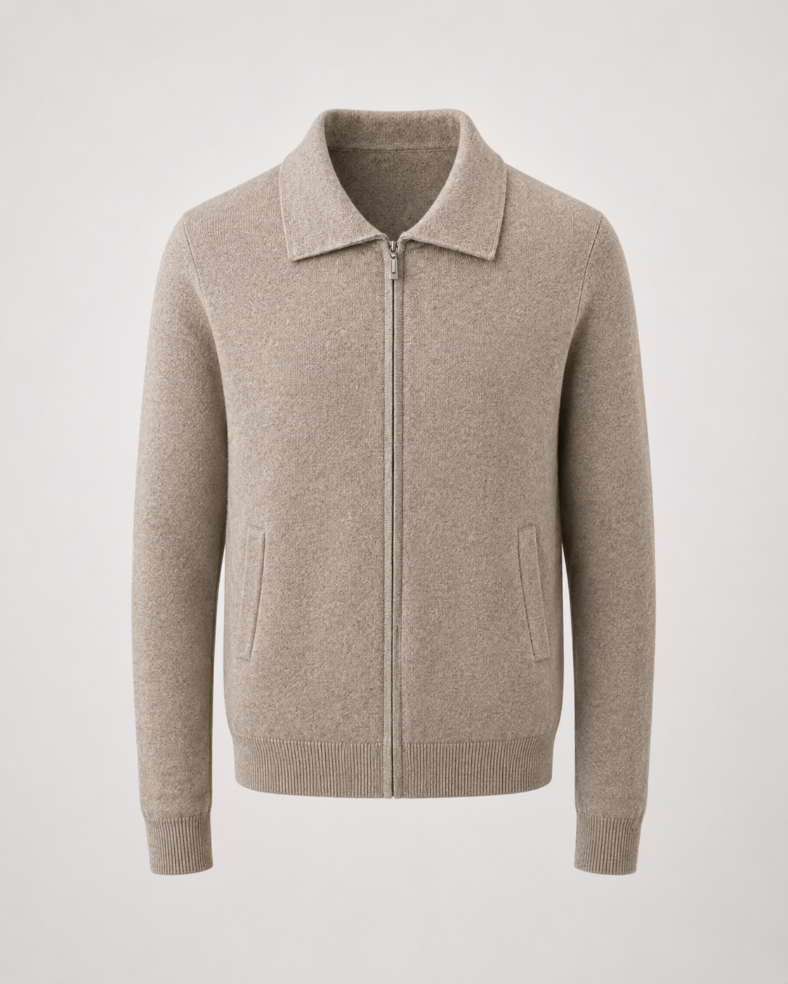 Maglione Uomo in Lana con Zip Integrale