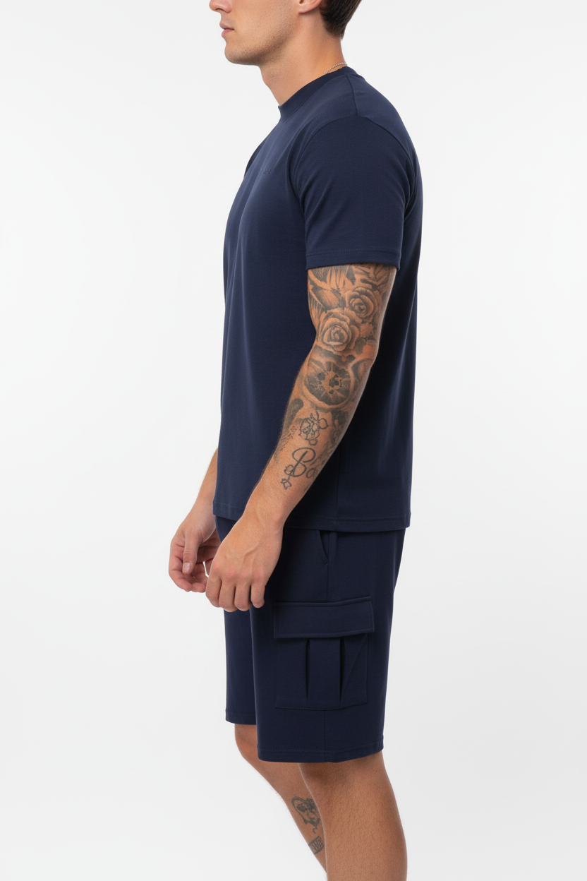 Monaco Set con T-Shirt e Pantaloni Cargo in Comoda Vestibilità