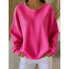 Suéter oversize de mujer de punto texturizado – Suave e informal, con mangas largas