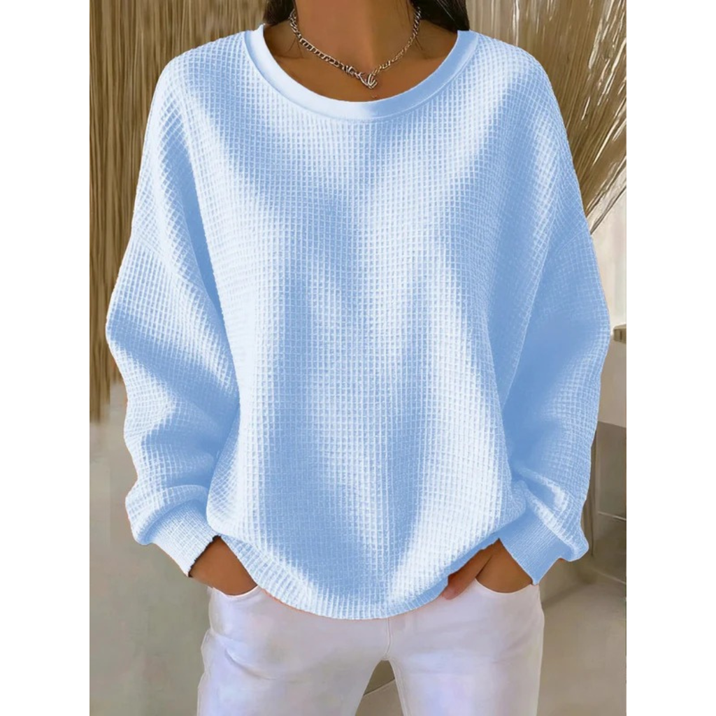 Suéter oversize de mujer de punto texturizado – Suave e informal, con mangas largas