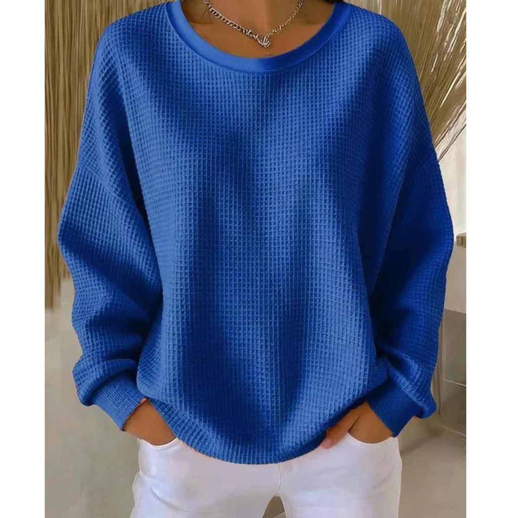 Maglione Oversize Donna Testurizzato con Spalle Scese