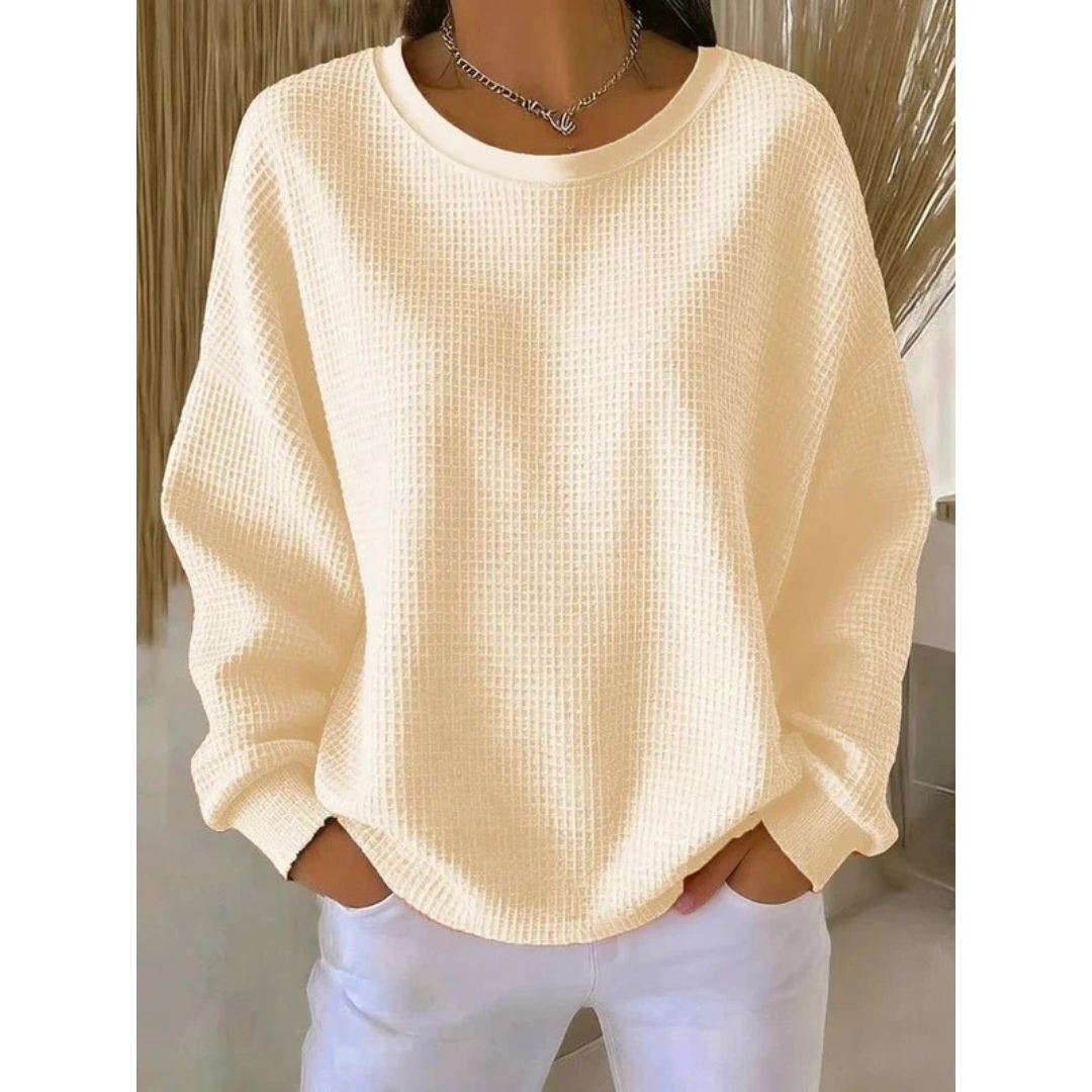 Maglione Oversize Donna Testurizzato con Spalle Scese