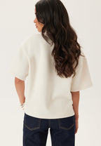 T-Shirt Boxy con Collo Rotondo e Morbido Stretch