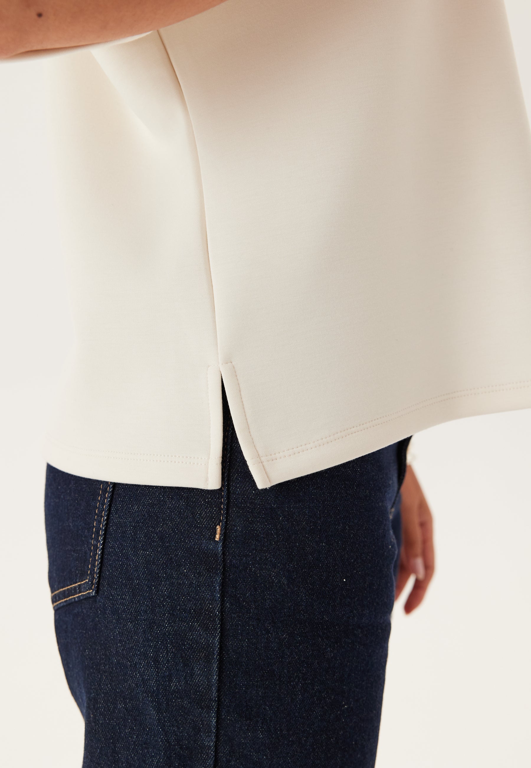 Boxy T-Shirt med Rund Hals og Blød Stretch