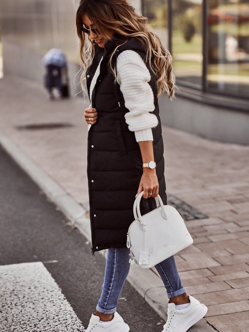 Komfortabel Knælængde Dame Bodywarmer - Livia
