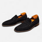 Mocasines Penny para hombre con efecto de ante y diseño clásico