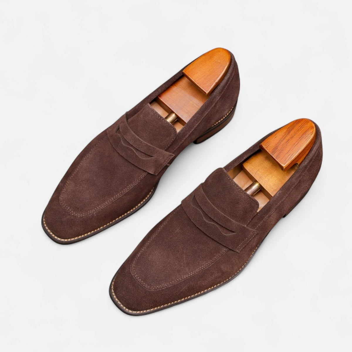 Mocasines Penny para hombre con efecto de ante y diseño clásico