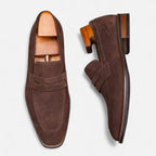 Mocasines Penny para hombre con efecto de ante y diseño clásico
