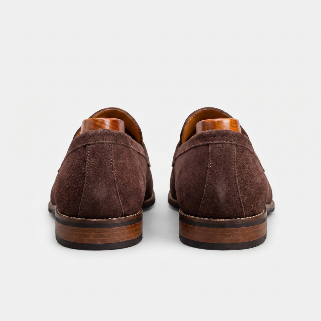 Mocasines Penny para hombre con efecto de ante y diseño clásico