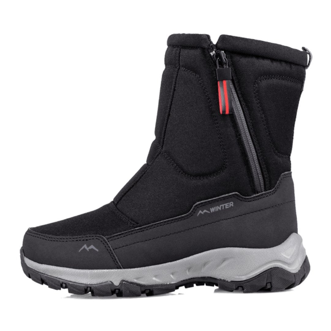 Bottes d’hiver pour homme doublées - Bottines chaudes avec fermeture éclair latérale et semelle antidérapante
