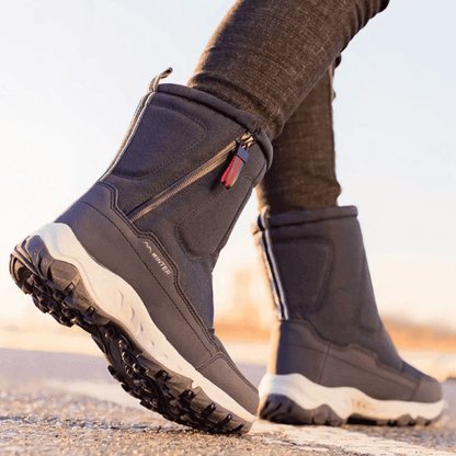 Bottes d’hiver pour homme doublées - Bottines chaudes avec fermeture éclair latérale et semelle antidérapante