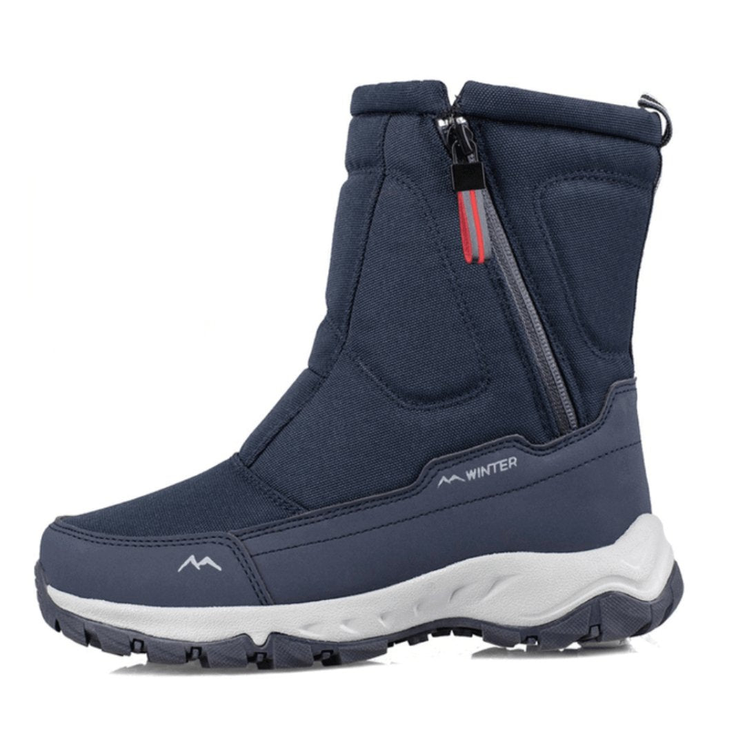 Bottes d’hiver pour homme doublées - Bottines chaudes avec fermeture éclair latérale et semelle antidérapante