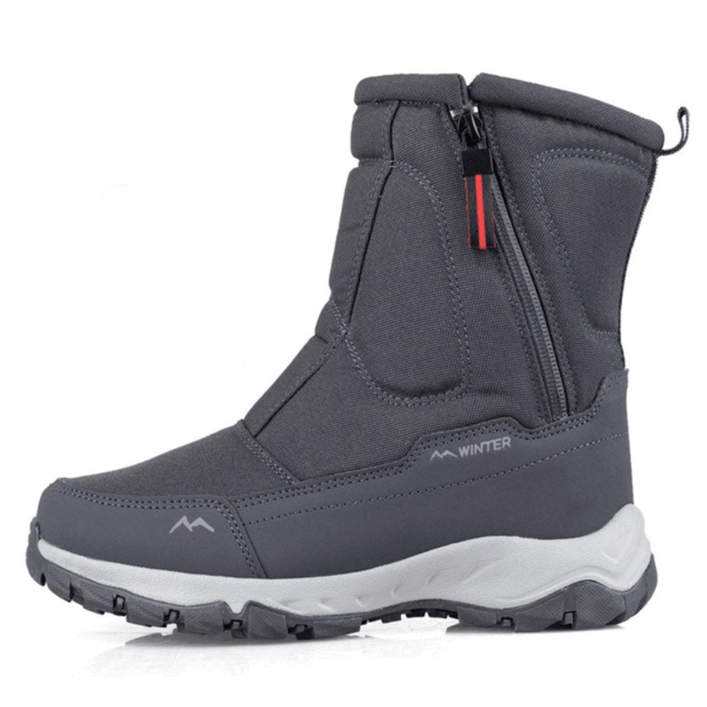 Botas de invierno acolchadas para hombre – Botines cálidos con cremallera lateral y suela antideslizante