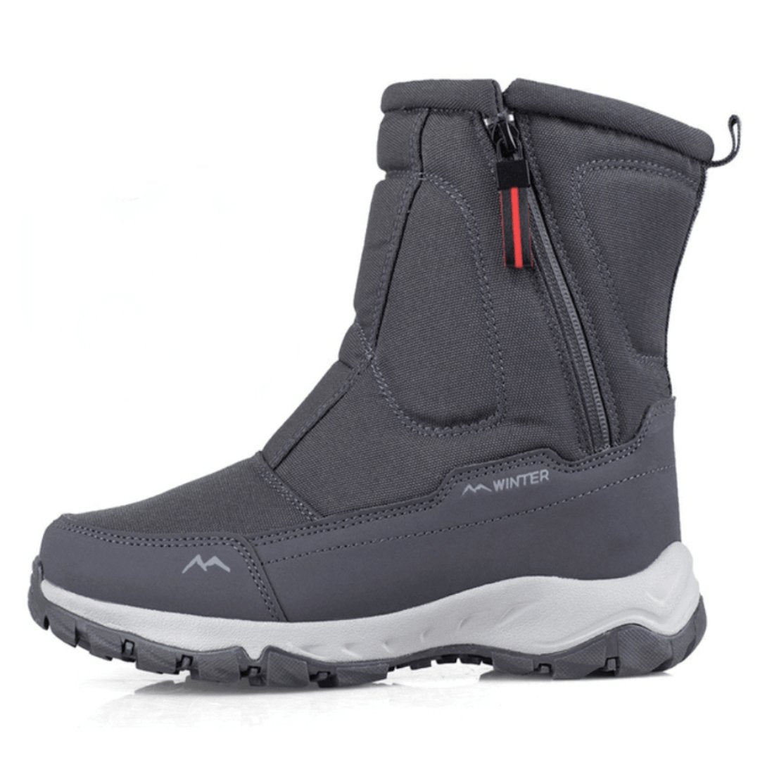 Bottes d’hiver pour homme doublées - Bottines chaudes avec fermeture éclair latérale et semelle antidérapante