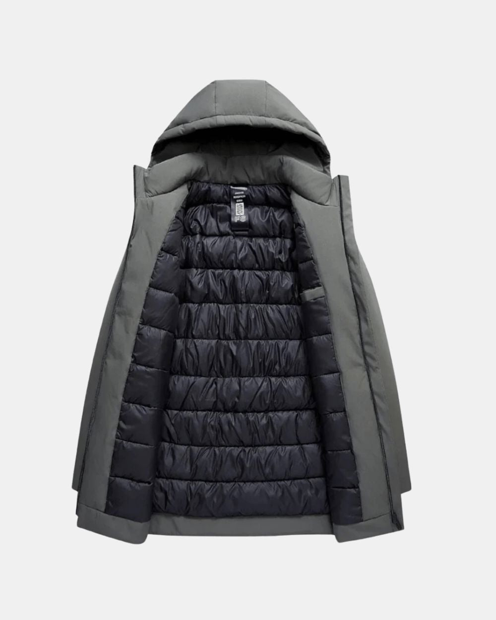 Parka larga de invierno para hombre con capucha – chaqueta acolchada, cálida y elegante