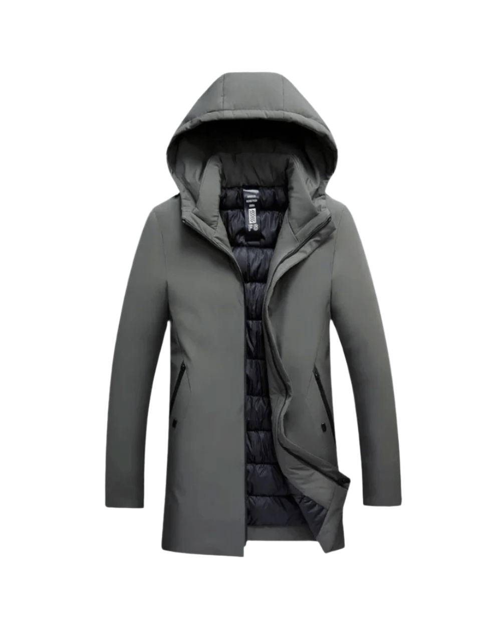 Parka larga de invierno para hombre con capucha – chaqueta acolchada, cálida y elegante