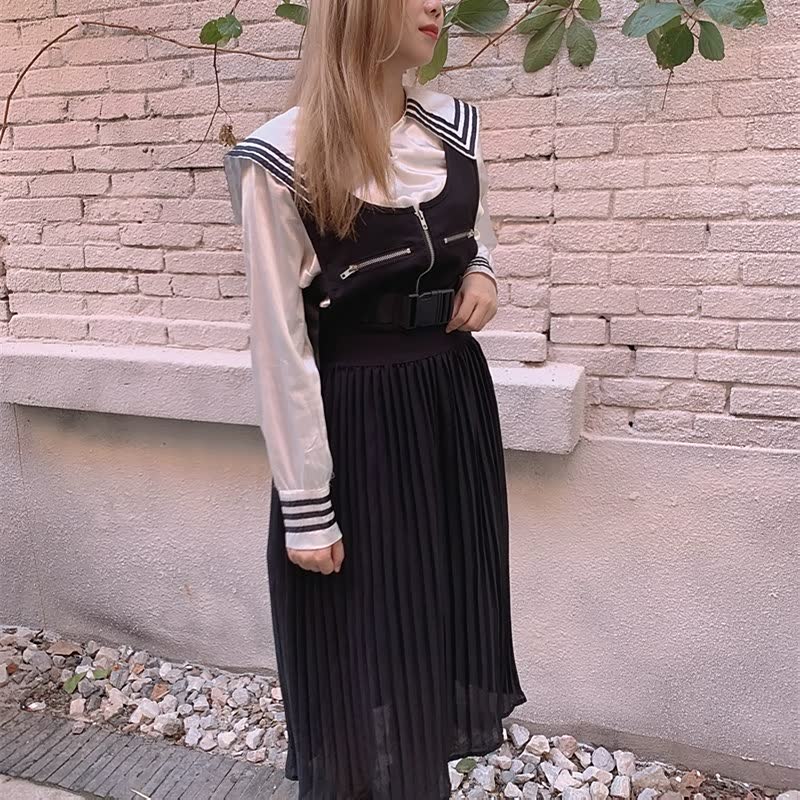 Jupe midi plissée pour femme taille haute - modèle trapèze élégant
