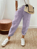 Pantaloni a Righe Donna Silhouette Larga Comfort Estivo