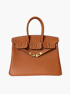 Borsa a Mano Donna in Vera Pelle Cognac