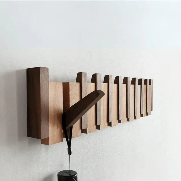 Gancio da Parete Ispirato al Pianoforte – Elegante Gancio da Parete in Legno Massello | Pratica Conservazione e Stile per la Decorazione della Casa