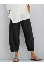 Pantaloni Balloon Donna Cropped con Vita Elasticizzata
