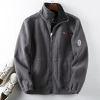 Chaqueta de invierno para hombre de forro polar con cremallera - Cálida, suave y con cuello alto