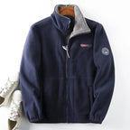 Chaqueta de invierno para hombre de forro polar con cremallera - Cálida, suave y con cuello alto