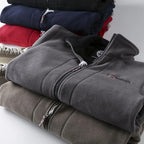 Chaqueta de invierno para hombre de forro polar con cremallera - Cálida, suave y con cuello alto