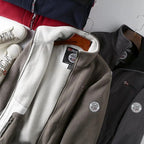 Chaqueta de invierno para hombre de forro polar con cremallera - Cálida, suave y con cuello alto