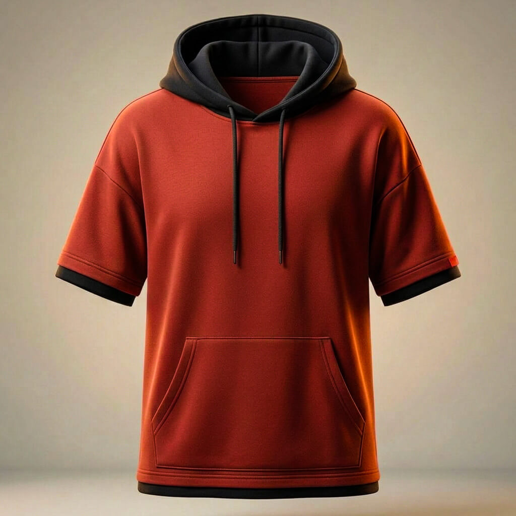 T-Shirt Uomo con Cappuccio in Cotone Peruviano