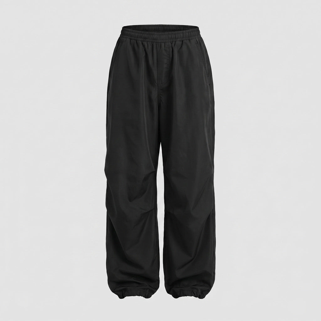 Pantalon cargo jogger femme à jambes larges - Modèle oversize avec taille élastique et chevilles réglables