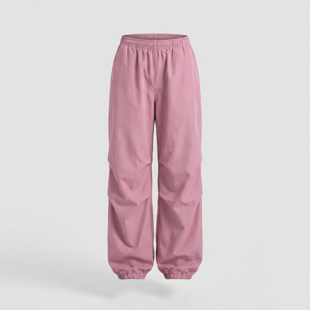 Pantalon cargo jogger femme à jambes larges - Modèle oversize avec taille élastique et chevilles réglables