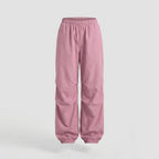 Pantalon cargo jogger femme à jambes larges - Modèle oversize avec taille élastique et chevilles réglables