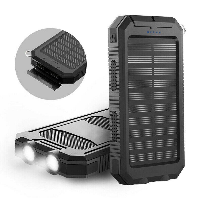 Batteria Portatile Solare Resistente all'Acqua – Caricatore Portatile con Doppi Uscite USB