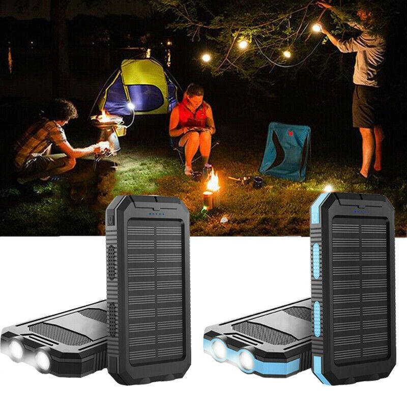 Batteria Portatile Solare Resistente all'Acqua – Caricatore Portatile con Doppi Uscite USB