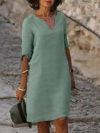 Abito Estivo V-Collo Silhouette Elegante Comfort