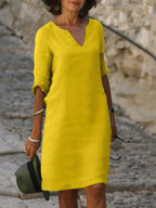 Abito Estivo V-Collo Silhouette Elegante Comfort
