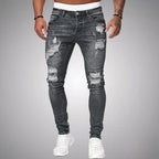 Jeans Uomo Slim Fit Elasticizzati con Effetto Strappato