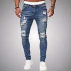 Jeans Uomo Slim Fit Elasticizzati con Effetto Strappato