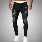 Jeans Uomo Slim Fit Elasticizzati con Effetto Strappato