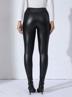 Leggings Donna in Ecopelle PU a Vita Alta – Elasticizzati e Aderenti