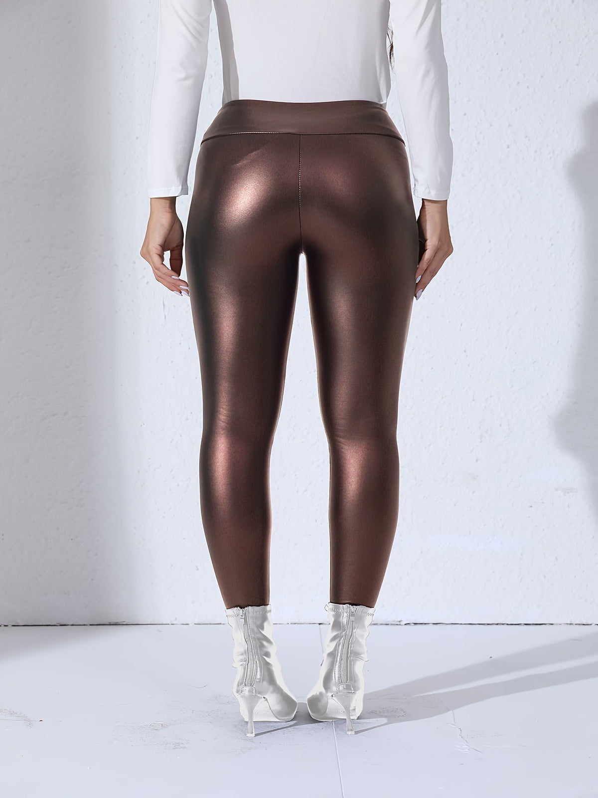 Leggings Donna in Ecopelle PU a Vita Alta – Elasticizzati e Aderenti